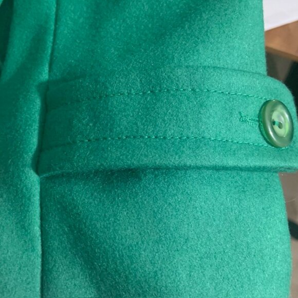 French Connection Women's Wool Blend Green Mid Length Stylish Peacoat - Size 10 - Picture 5 of 12